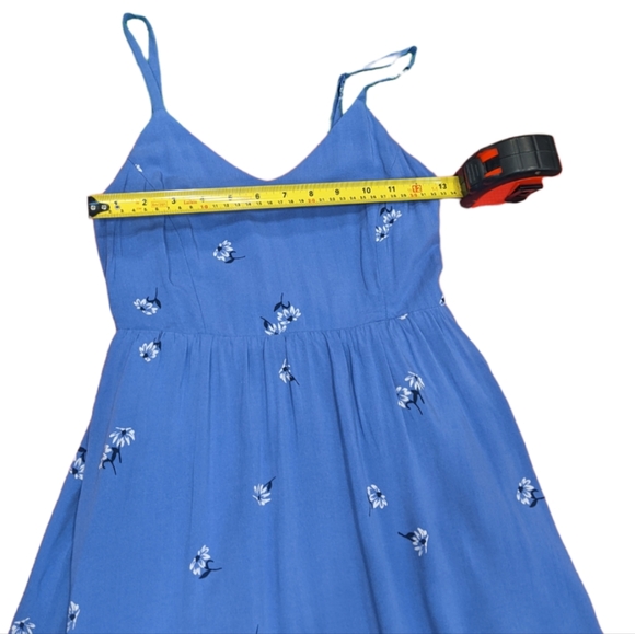 Old Navy Cornflower Blue Floral Cami Dress Tea/Maxi Length Size XS - Picture 4 of 10
